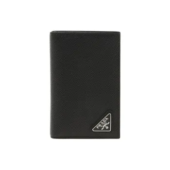 PRADA Leather Card Holder Unisex Black
