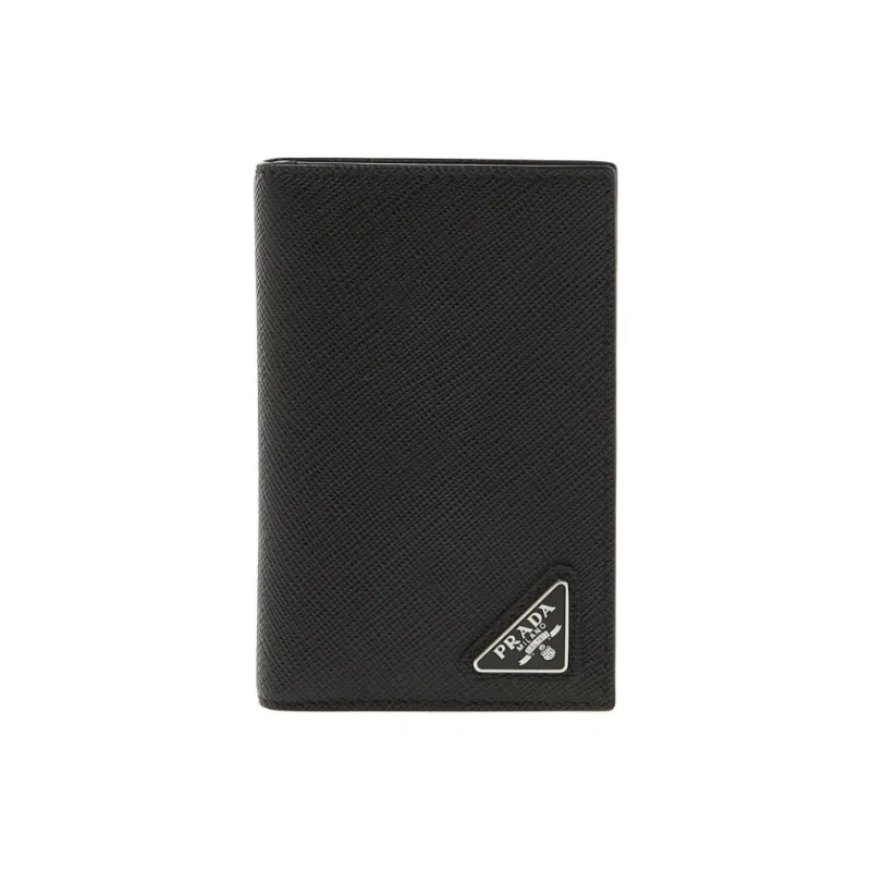 PRADA Leather Card Holder Unisex Black-0