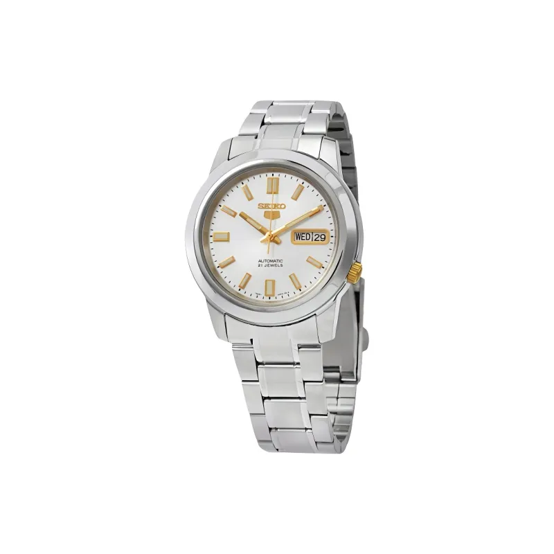 SEIKO Automatic Mechanical Movement Stainless Steel Strap Watch 45mm Men's Watches White Dial-0