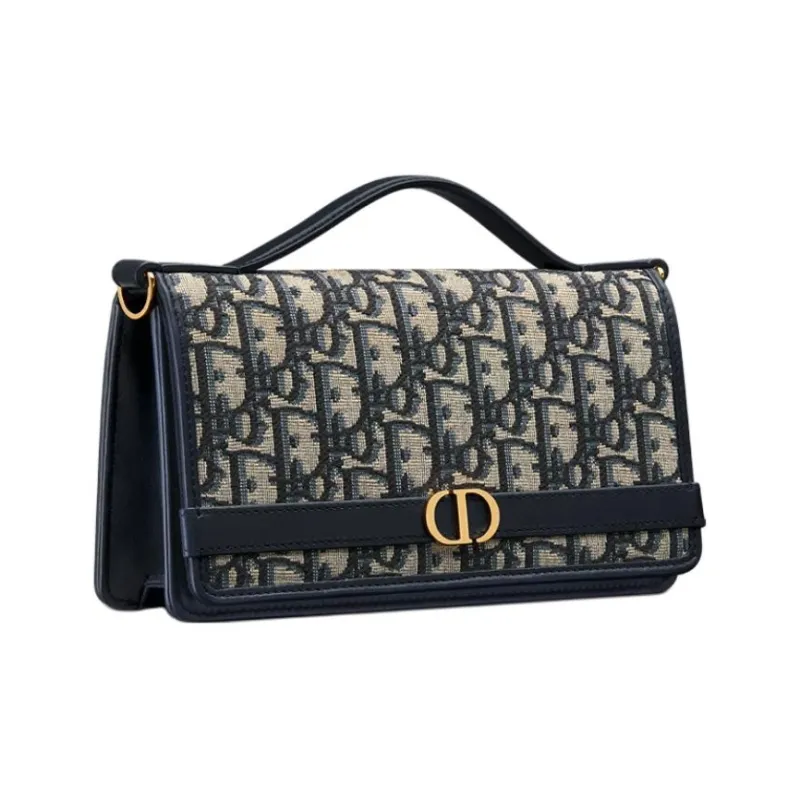 DIOR 30 Montaigne Cigale Calfskin One Shoulder Handbag Women's Blue-1