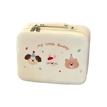Gentle Welcome Puppy Portable Large Capacity Portable With Mirror Storage Boxes