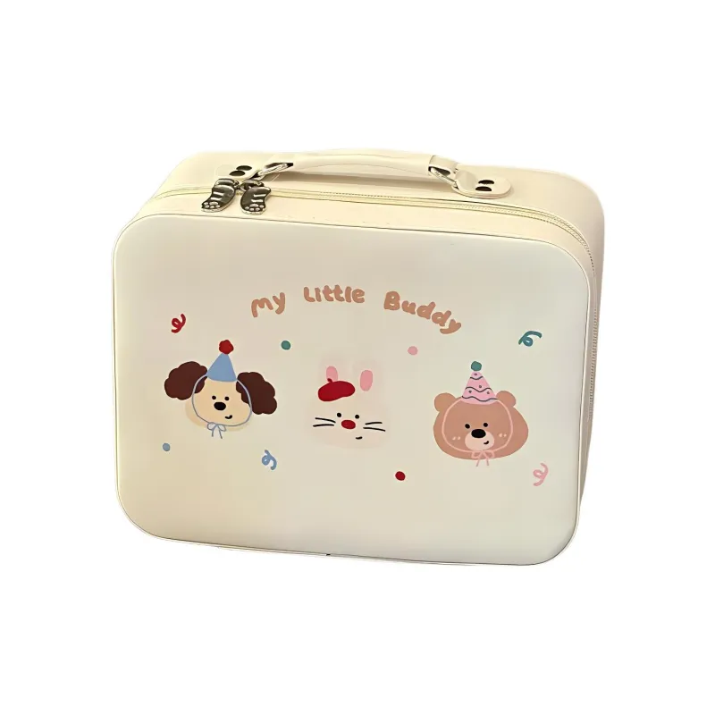 Gentle Welcome Puppy Portable Large Capacity Portable With Mirror Storage Boxes-0
