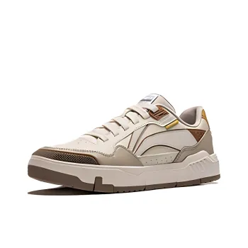 LiNing Common 80s Anti Slip Wear Resistant Low Top Skateboard Shoes Women's Beige Brown