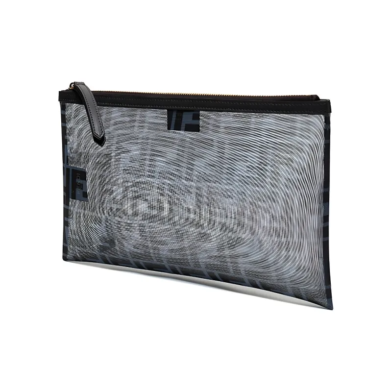 FENDI Fabric Clutch Makeup Bag Toiletry Bag Women's Blue Black-1