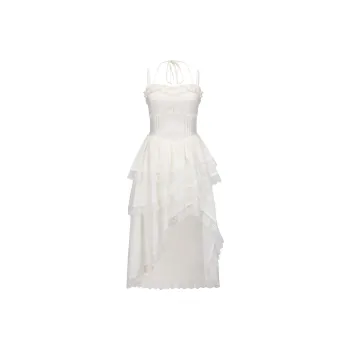 CHIWAWAMEME Slip Dresses Women's Ballet White Camisole Long Skirt