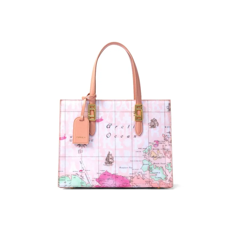 PAPRIKA Cow Leather With PVC Tote Bag, Shoulder Bag, Handbag Women's Multicolor-0