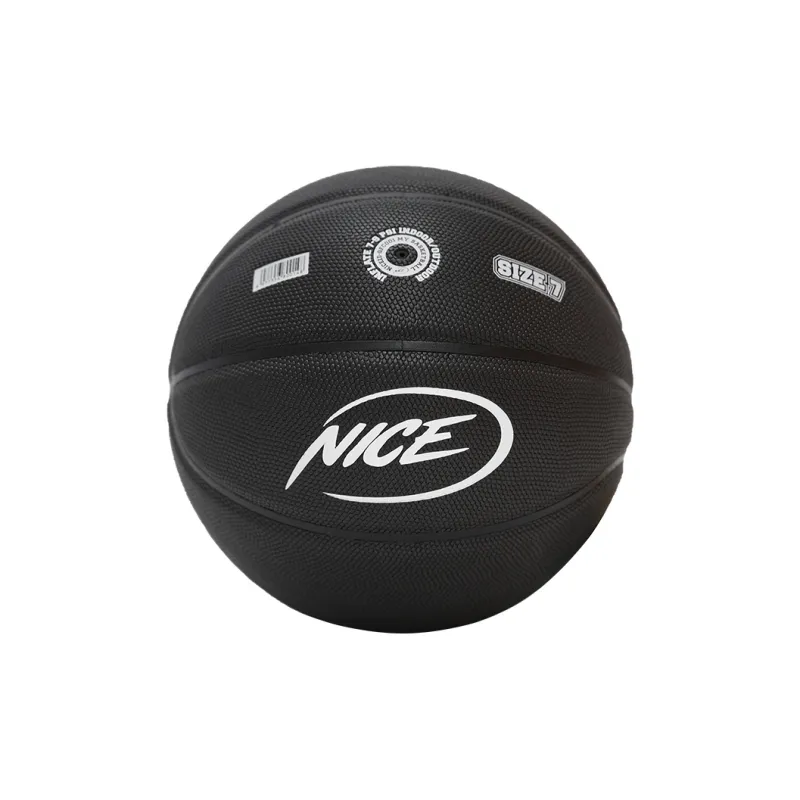 NICEID Rubber Basketball Black Size 7 Standard Ball Street Training Competition Unisex-1