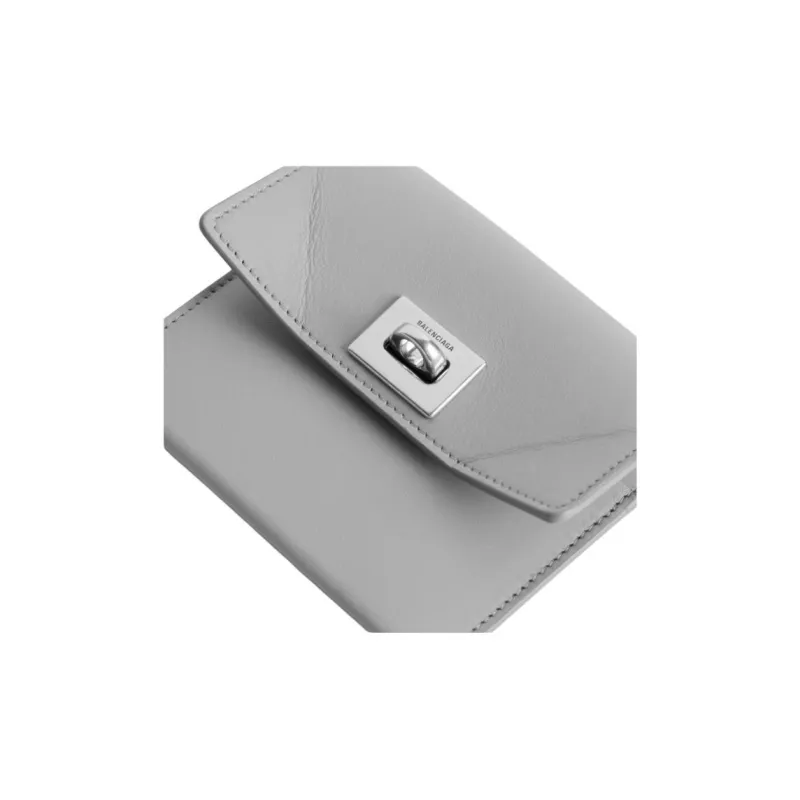 Balenciaga Rodeo Cow Leather Card Holder Unisex Cloud Gray-3