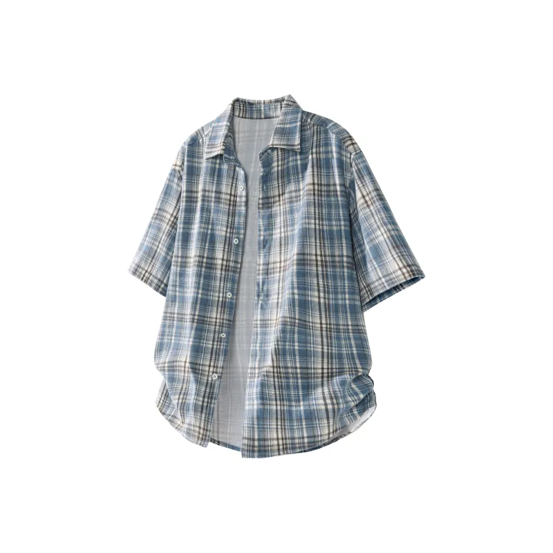 DANGERTIGER Shirts Unisex Blue Plaid-0