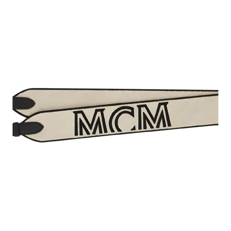 MCM Aren Fabric Bag Strap Women's Black-2