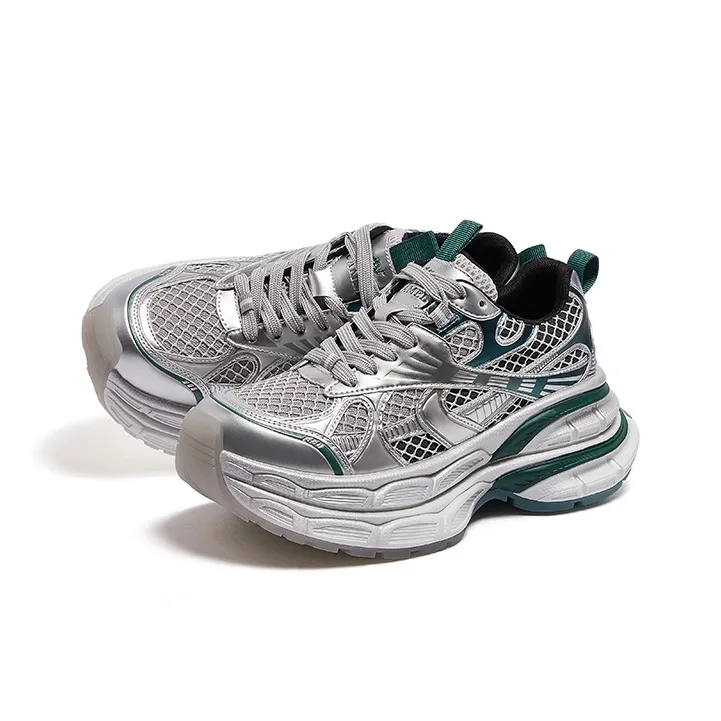CAMEL Height Increasing Abrasion Resistant Breathable Slip Resistant Chunky Sneakers Women's-2