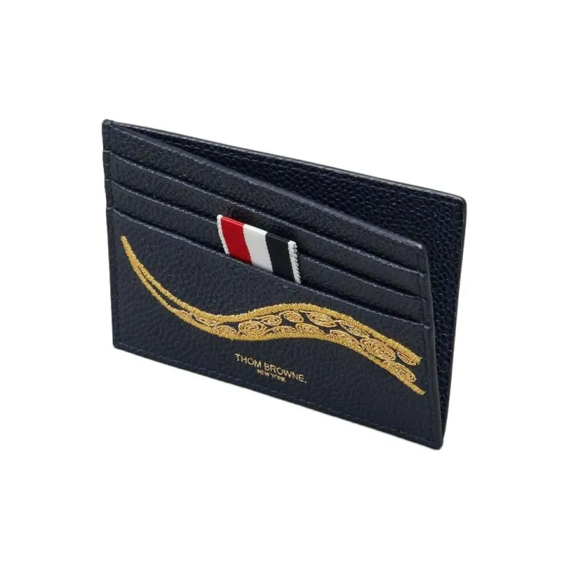THOM BROWNE· Calfskin Card Holder Women's Dark Blue-1
