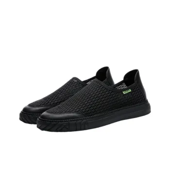 HD Slip Resistant, Abrasion Resistant, Breathable, Lightweight Low Top Casual Shoes Men's Black