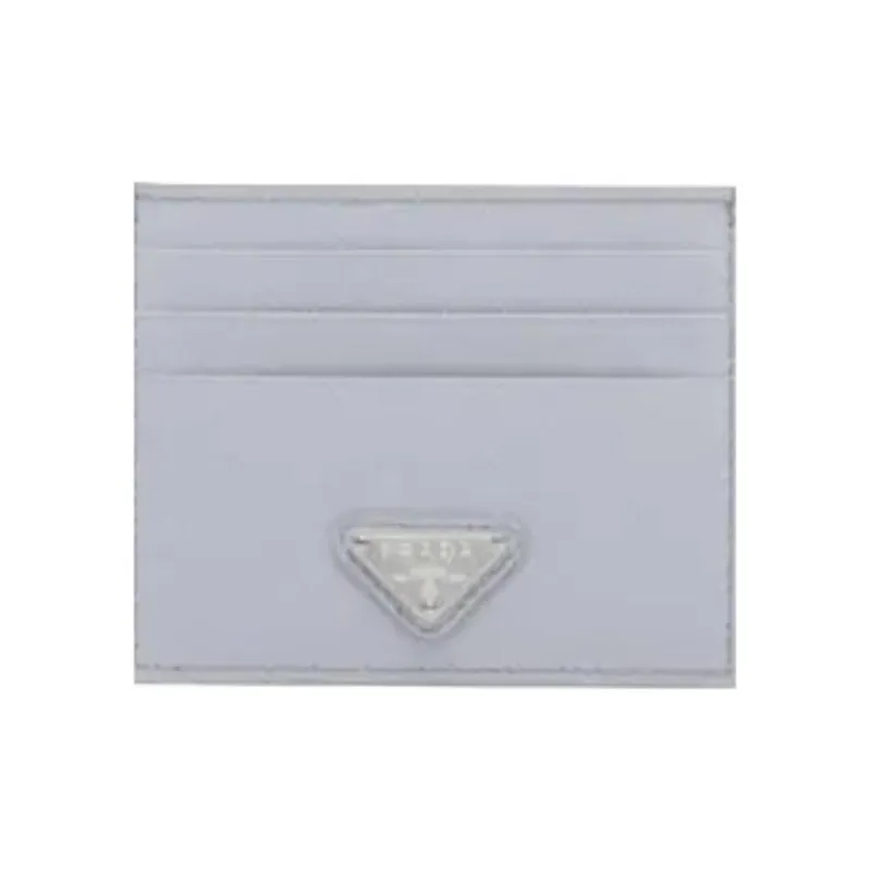 PRADA Saffiano Leather Card Holder Women's Light Blue-2