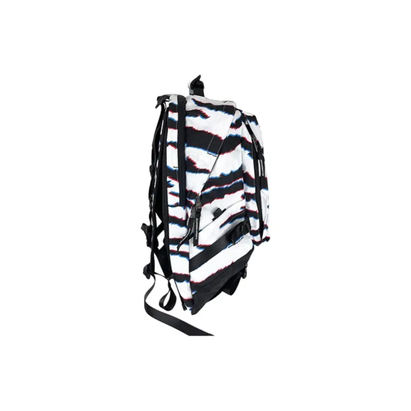 Indispensable Polyester Backpack Unisex Black White Zebra-1