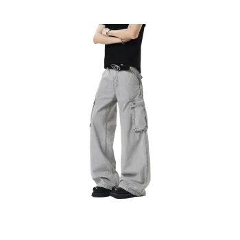 TELENT Cargo Pants Unisex Light Gray