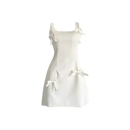 AURORA MUSE Slip Dresses Women's Pearl White