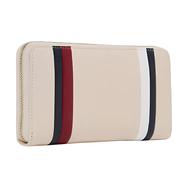 Tommy Hilfiger Polyurethane Wallet Women's Cream Multicolor-1