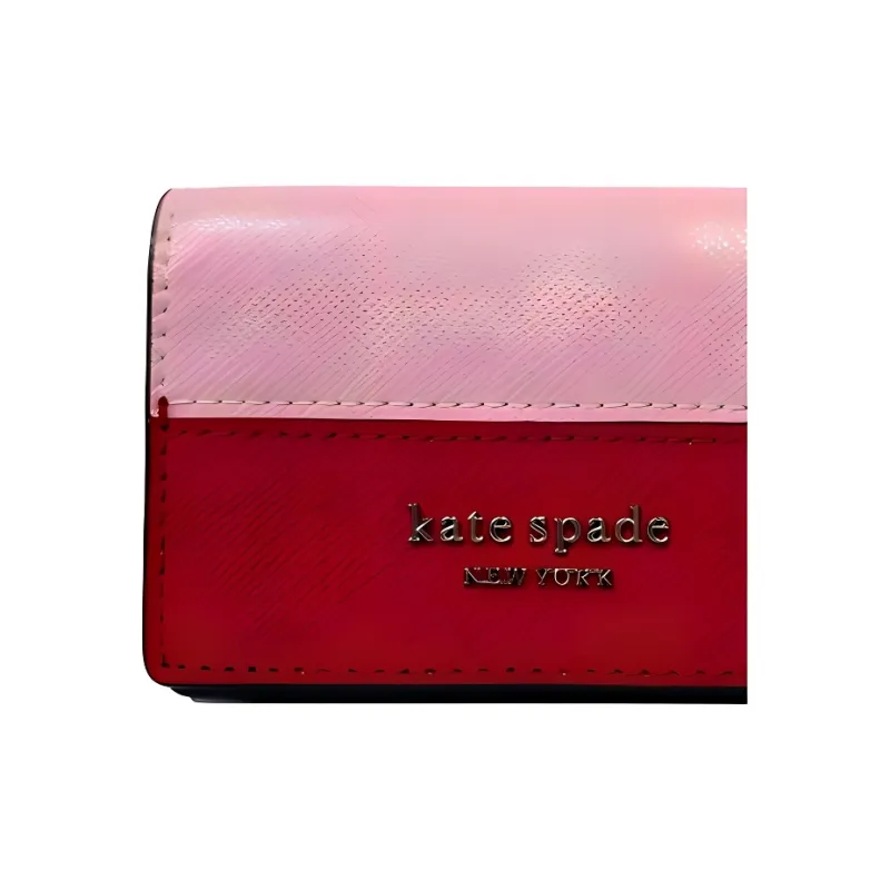 Kate Spade Leather Wallet Mini Unisex Pink & Red-4