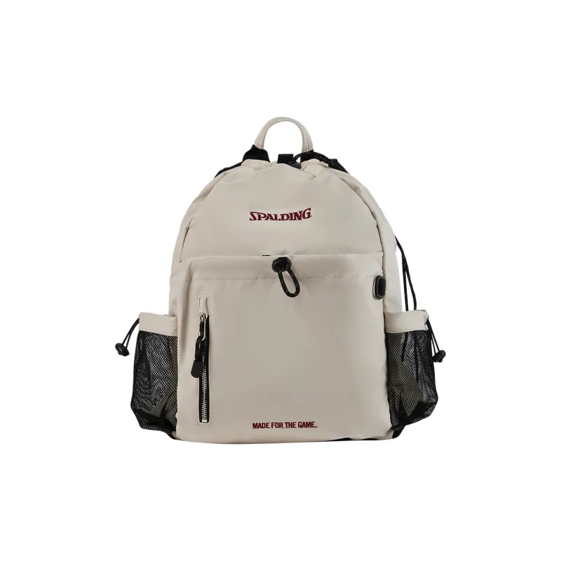 SPALDING Polyester Backpack Regular Unisex Ivory White-0
