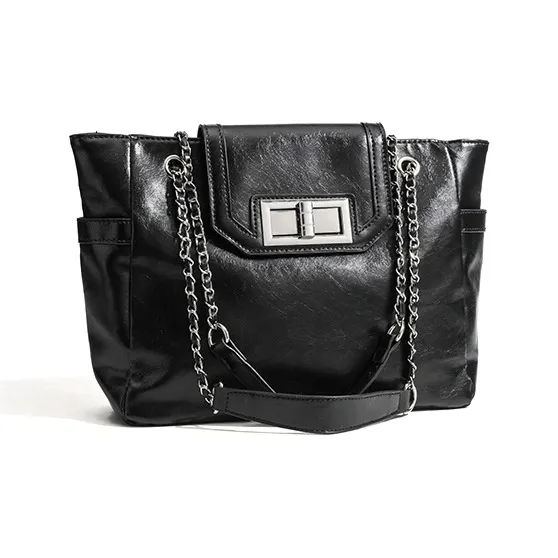 Jade En Plus PU Shoulder Bag Regular Women's Tranquil Black/Pearl White-3