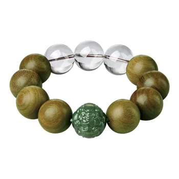 Yi Mingju Green Sandalwood Bracelets Men's