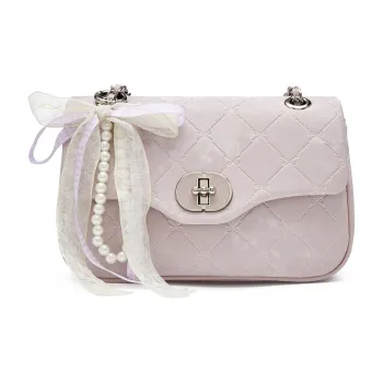 JOSINY Synthetic Leather Shoulder Bag, Crossbody Bag Women's Light Purple/Ecru