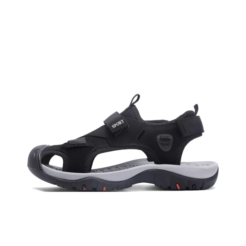 AIPSEN Anti Slip Wear Resistant River Trekking Shoes Men's Black-0