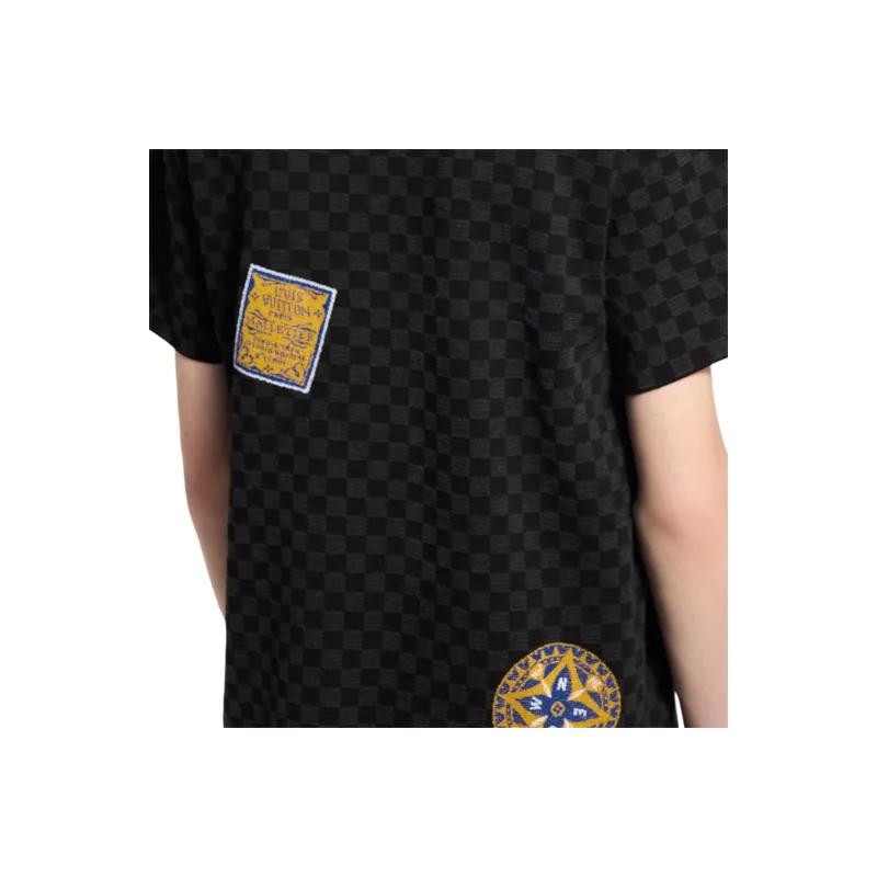 LOUIS VUITTON Damier Short Sleeved Signature Crewneck-5