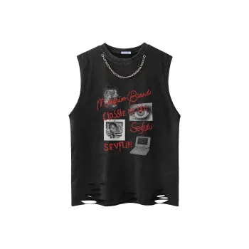 7 SEVFUN Tank Tops Unisex Washed Black