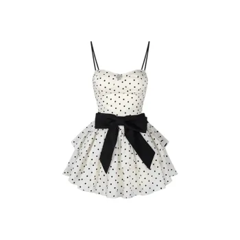 GUOZHEN Slip Dresses Women's Polka Dot