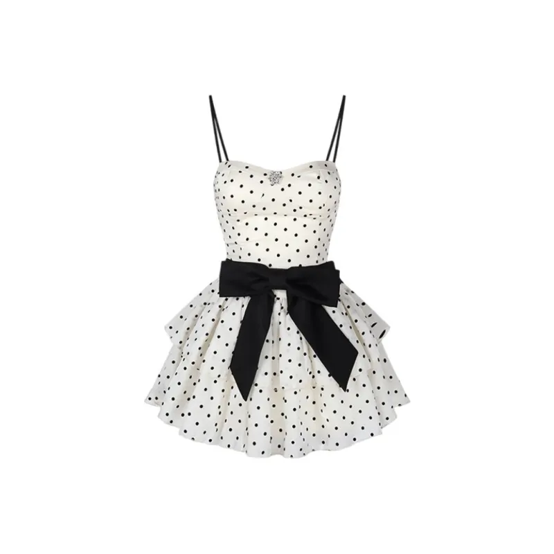 GUOZHEN Slip Dresses Women's Polka Dot-0
