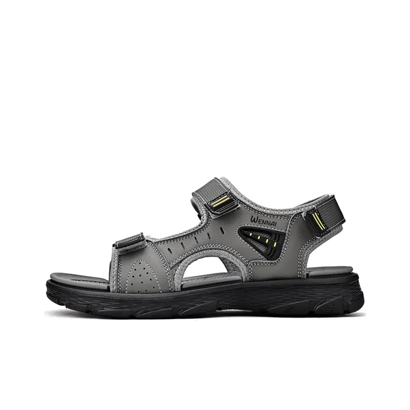 Wen Nai One Strap Sandals Men's Gray-0