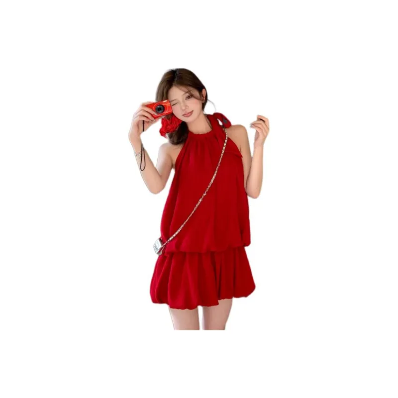 GOSO Sleeveless Dresses Women's Red-0