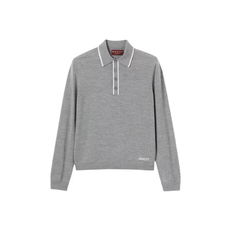 GUCCI Polo Shirts Men Gray-0