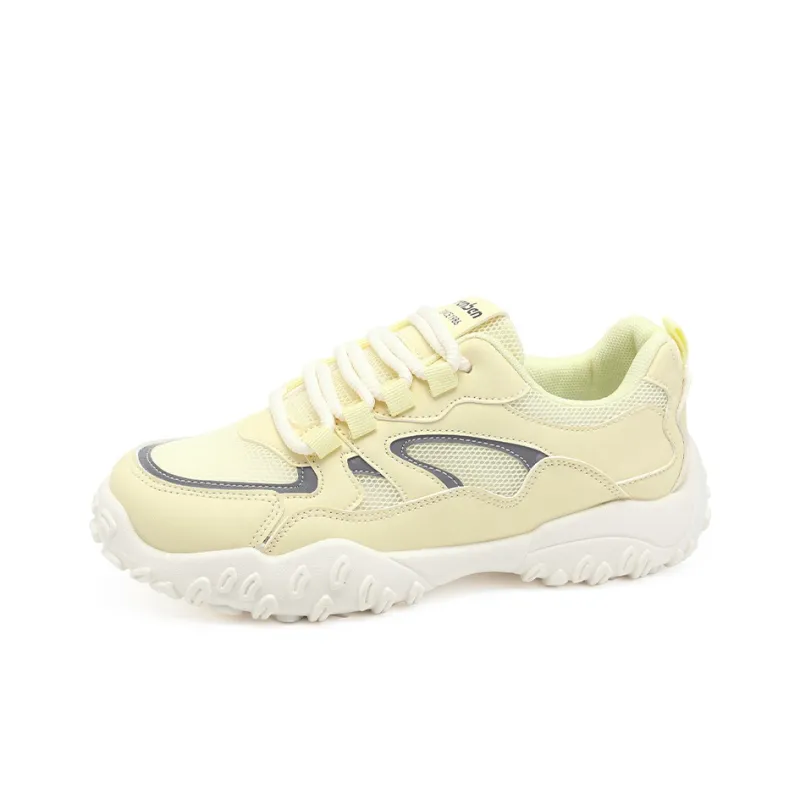 RENBEN Breathable And Lightweight Low Top Casual Shoes Women's Yellow-2