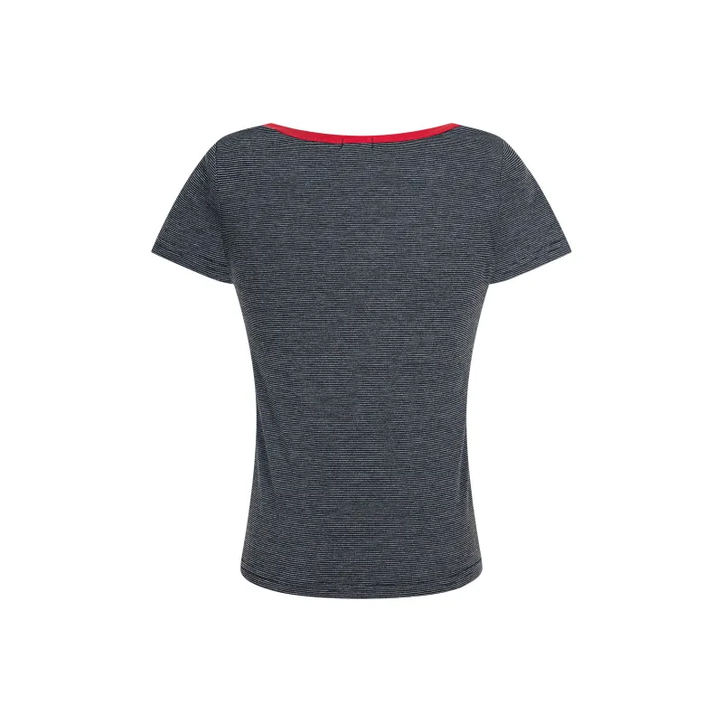 YINLEI T Shirts Women's Gray Stripes-1