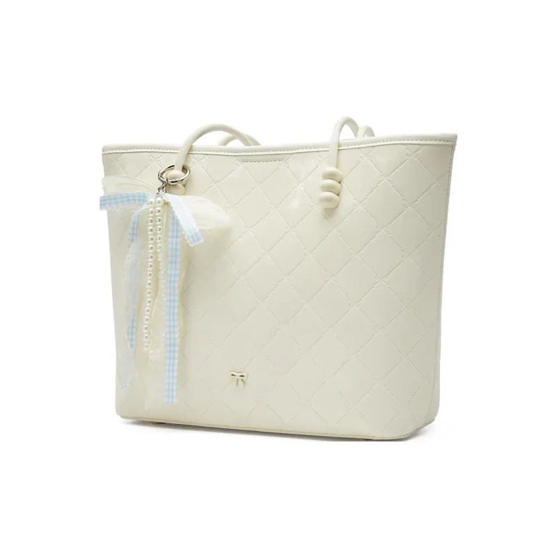 JOSINY Synthetic Leather Shoulder Bag, Tote, Tote Women's Ecru-2