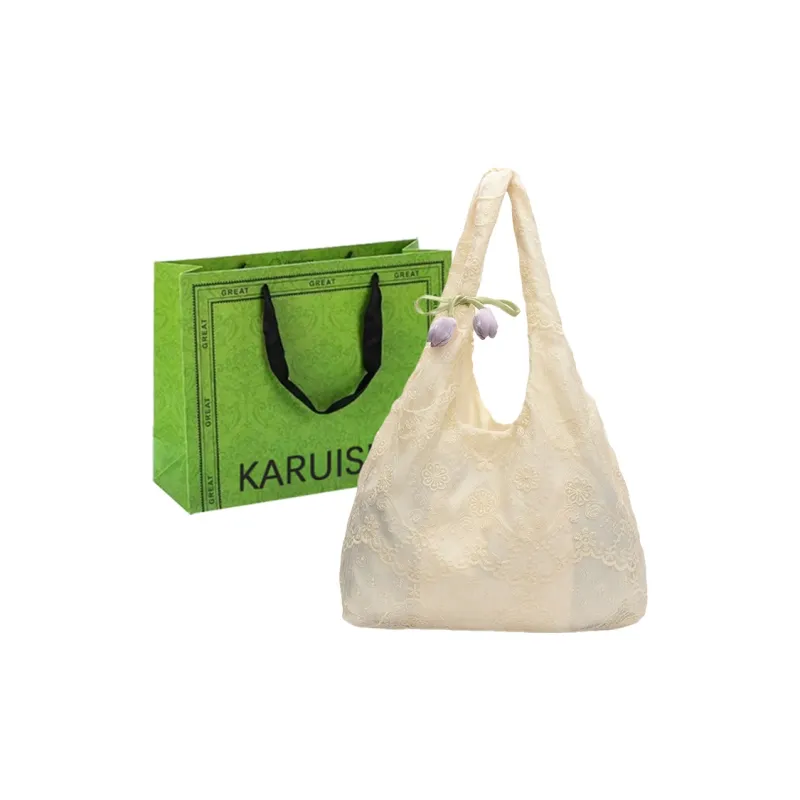 KARUISHA Nylon Fabric Shoulder Bag Women's Pink/Purple/Blue-4