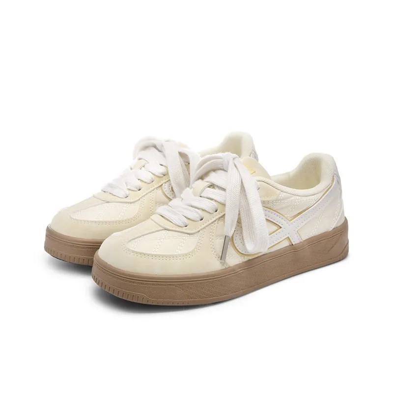 The New Age Family Low Top Skateboard Shoes Women's Light Yellow-1