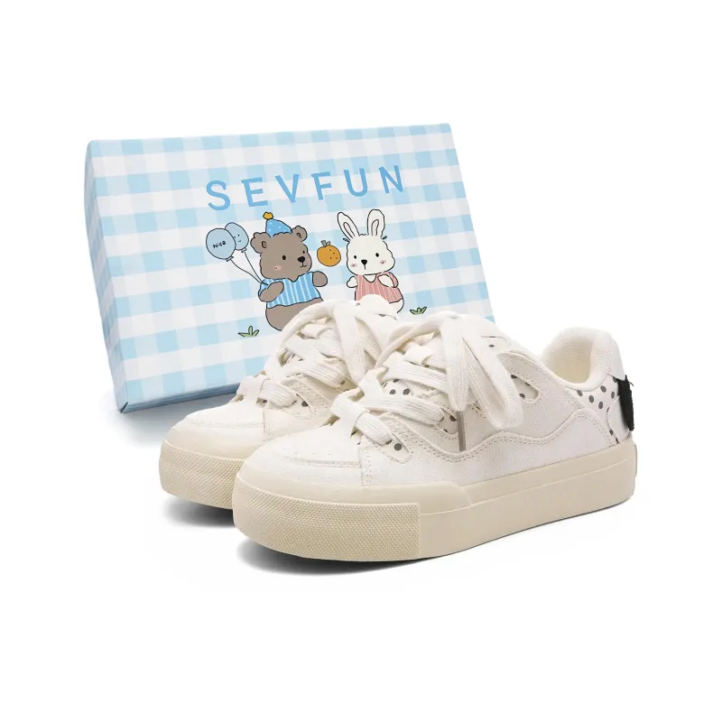 7 SEVFUN Low Top Skateboard Shoes Women's Ecru-0