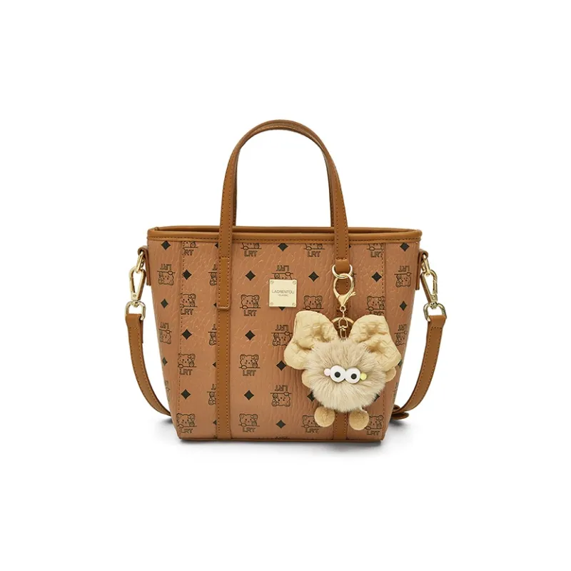Old Man's Head Synthetic Leather Shoulder Bag, Crossbody Bag, Handbag Regular Women's Brown/Pink-0