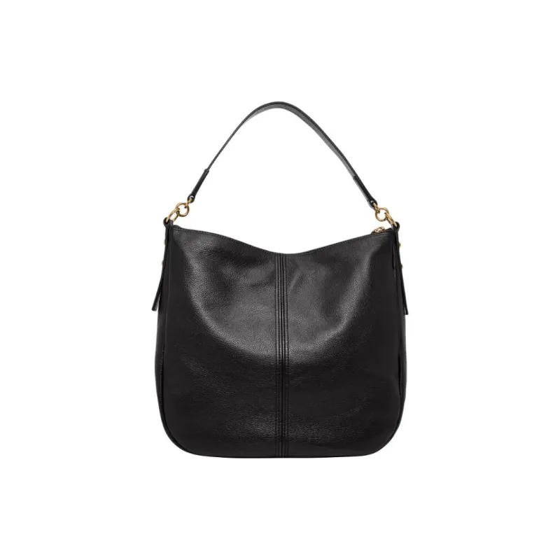 FOSSIL Leather HOBO Shoulder Bag Women's Black-1