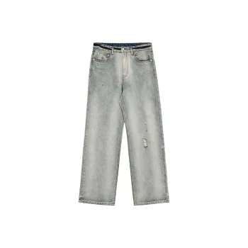 SINBOS Jeans Men Washed Light White