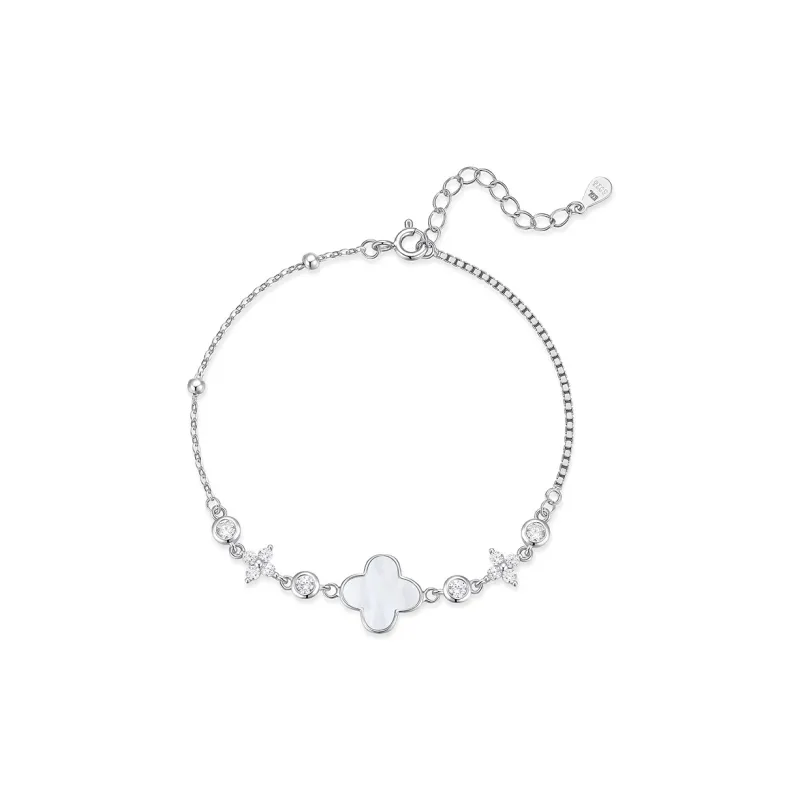 Wylyp S925 Silver Bracelets Women's Silver White-1