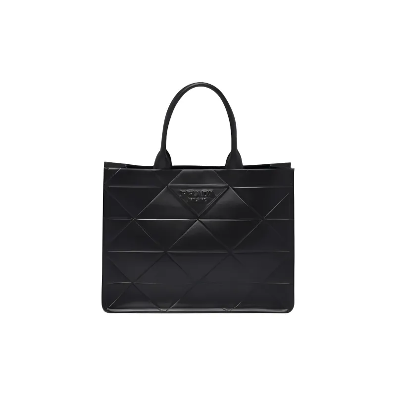 PRADA Leather Tote Bag, Shopping Bag, Handbag Men's Black-0