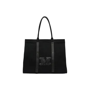 MaxMara Cotton Tote Bag, Shopping Bag, Handbag Women's Black