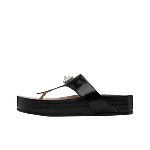 SIMONE ROCHA Rubber Sole Slip Resistant Flip Flops 3.8cm Women's Black
