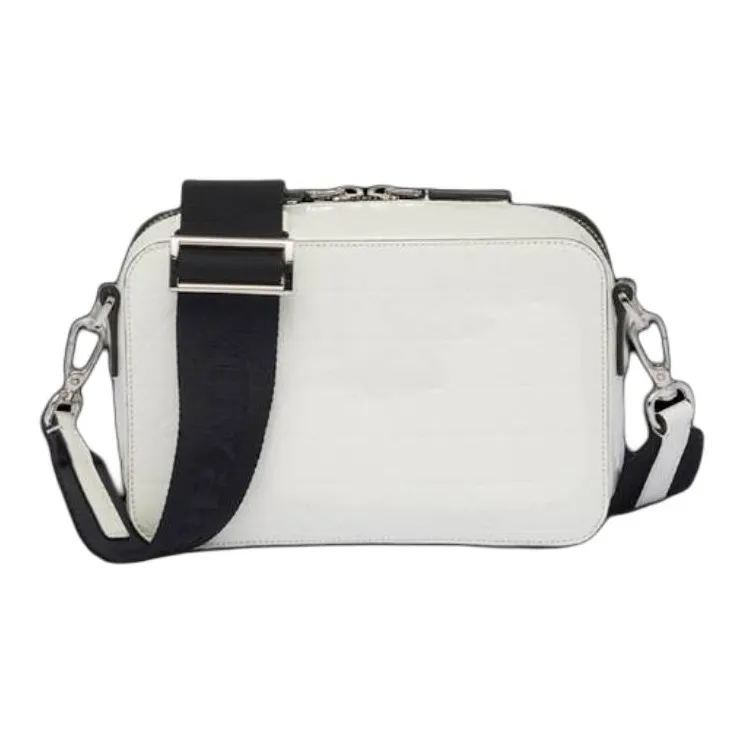 PRADA Brique Leather Shoulder Bag Unisex White-2