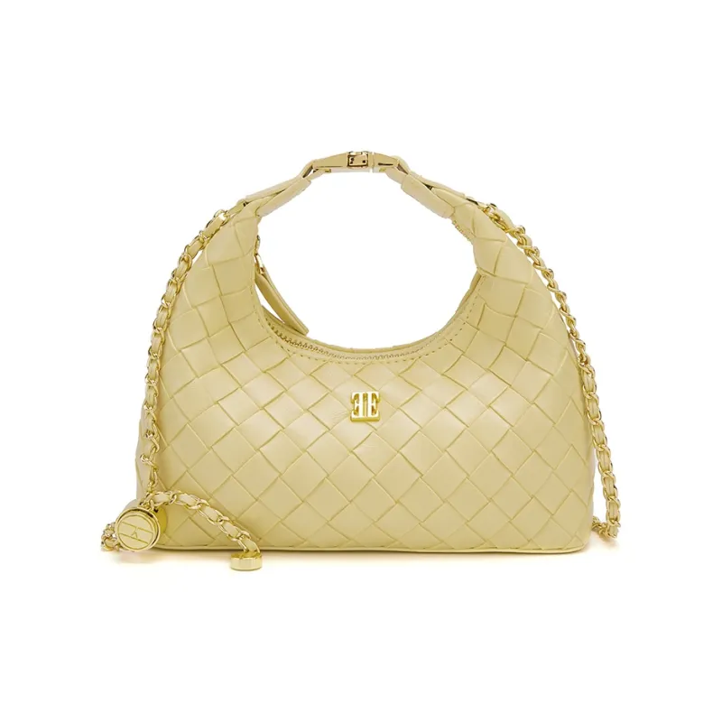 ELLE Synthetic Leather Shoulder Bag, Crossbody Bag, Handbag Women's Black/White/Light Yellow/Pink-10